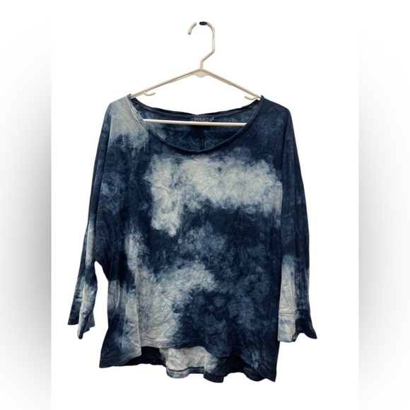 Polo by Ralph Lauren Blue and White Tie-Dye Top - Picture 1 of 5
